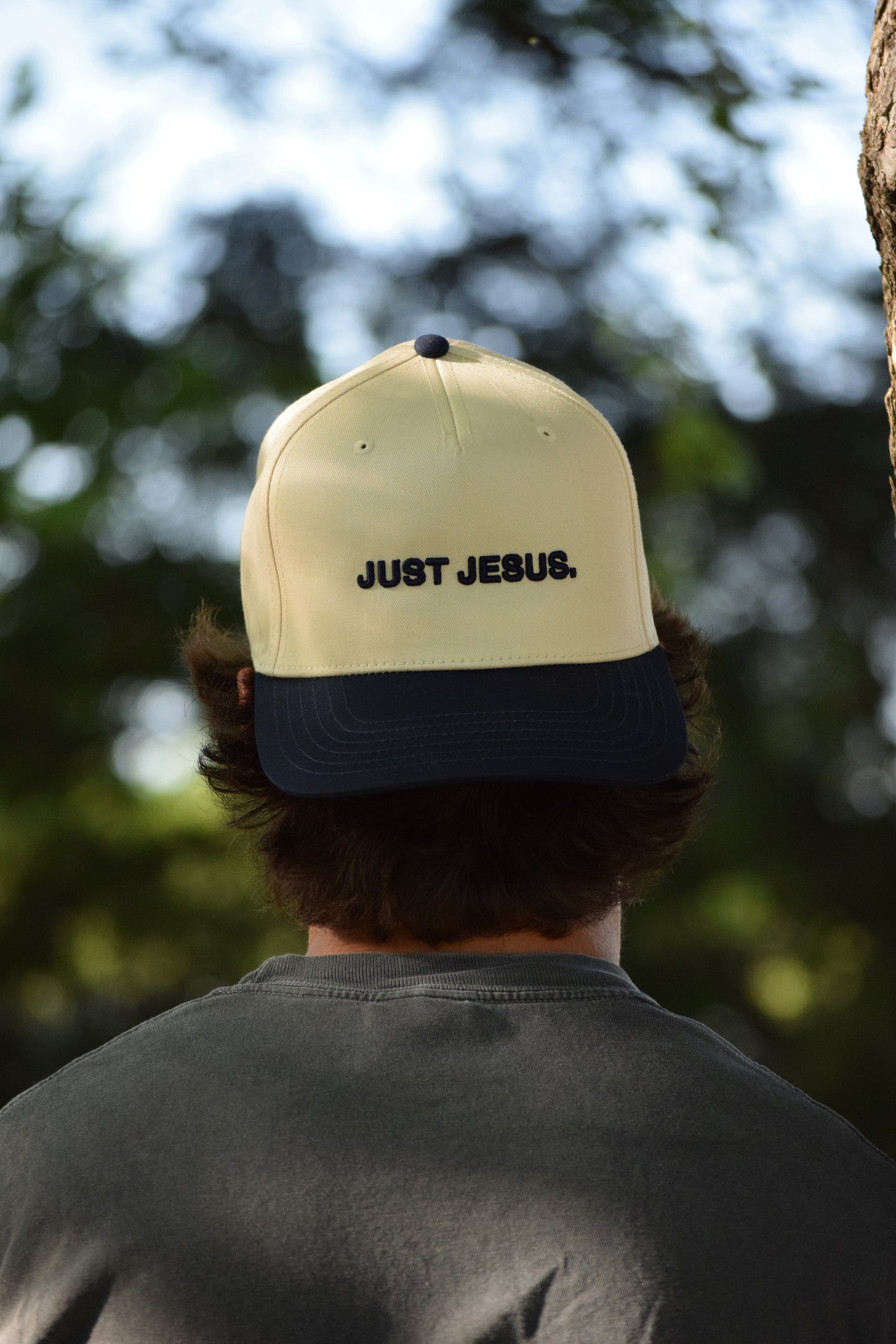 JUST JESUS. Navy/Off White Hat