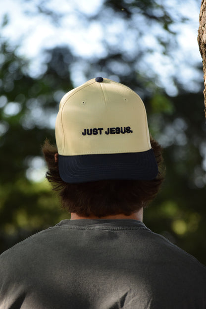 JUST JESUS. Navy/Off White Hat